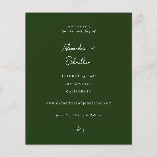 Budget Chic Stijlvolle Mod Photo Save the Date 2 D (Achterkant)