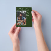Budget Chic Stijlvolle Mod Photo Save the Date 2 D Flyer (Hand)