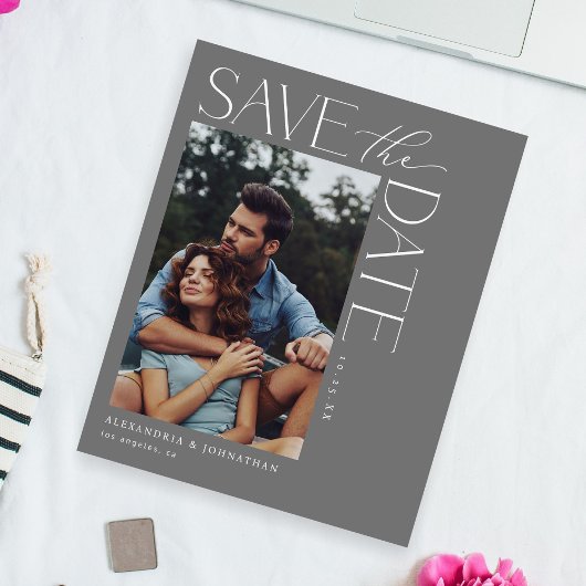 Budget Chic Stijlvolle Mod Photo Save the Date 2 G Flyer