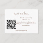 Budget Chic Wedding RSVP QR-codebehuizing Informatiekaartje (Achterkant)