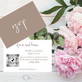 Budget Chic Wedding RSVP QR-codebehuizing Informatiekaartje