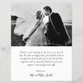 Budget Chic Whimsical Script Trouw Dank Je Flyer (Achterkant)