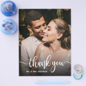 Budget Chic Whimsical Script Trouw Dank Je Flyer (Enkel)