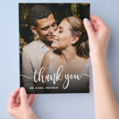 Budget Chic Whimsical Script Trouw Dank Je Flyer (Hand)