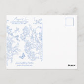 Budget Chinoiserie Toile Trouwdatum Foto opslaan Briefkaart (Achterkant)