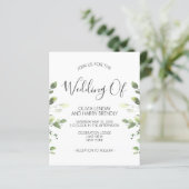 Budget Chique Eucalyptus Green Bruiloft uitnodigin (Staand voorkant)