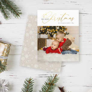 Budget Chique Goud Script Foto Vrolijk Kerstfeest