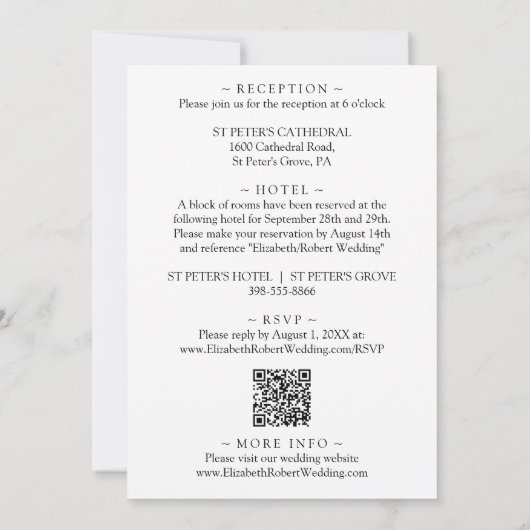 Budget Chique Minimalistische Monogram QR-code Bru Kaart (Achterkant)