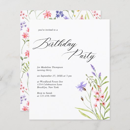 BUDGET Chique Wildflower Waterverf Volwassen Verja (Voorkant / Achterkant)