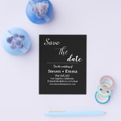 Budget chique zwart-wit Bruiloft Save the Date Flyer (Enkel)
