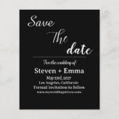 Budget chique zwart-wit Bruiloft Save the Date Flyer (Voorkant)