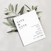 Budget Chique Zwart-wit Bruiloft Save the Date Flyer