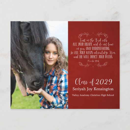 Budget Christelijk Afstuderen Bijbel Verse Red (Voorkant)