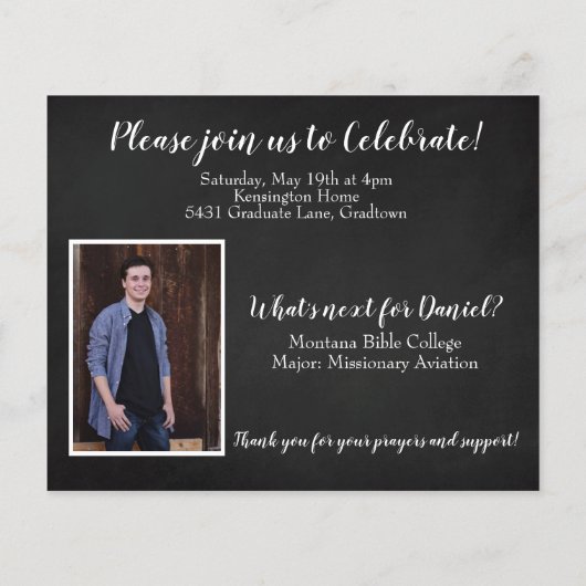 Budget Christelijk Bijbel Verse Afstuderen Foto (Achterkant)