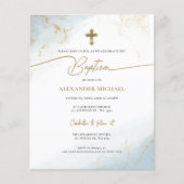 Budget Christelijk Blauw Goud Kruis Jongen Doop (Voorkant)