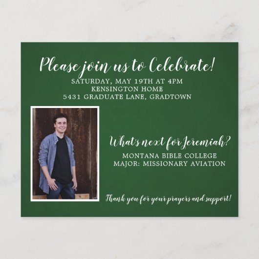 Budget Christelijk Verse Green Afstuderen Foto (Achterkant)