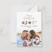 budget Christmas cookie 1 photo candy cane Holiday Notitiekaartje (Voorkant)