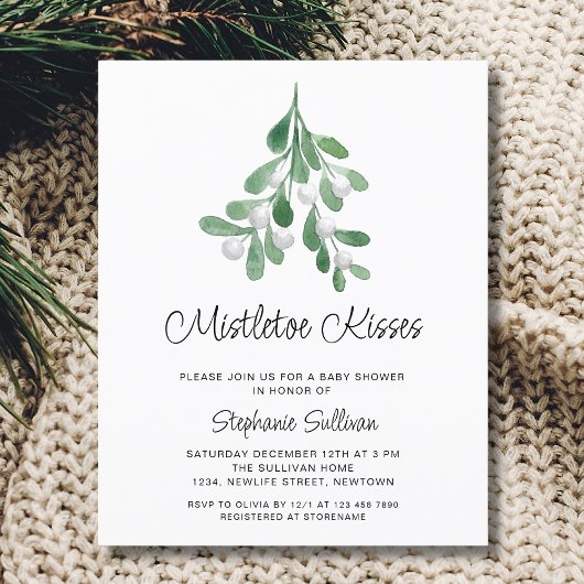 Budget Christmas Holiday Baby shower Invitation