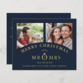 Budget Christmas Navy Chic Luxury Golden 2 Photos (Voorkant / Achterkant)