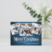 Budget Christmas Rustic 3 FOTO Wenskaart Briefkaart (Staand voorkant)