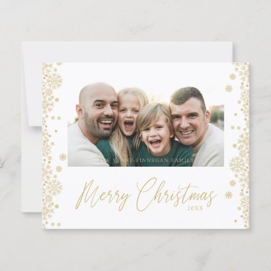 Budget Christmas Snowflakes Fancy Minimalist Photo (Voorkant)