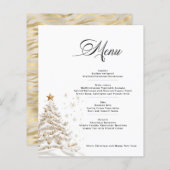 Budget Christmas Tree Menu Card Paper Sheet (Voorkant / Achterkant)
