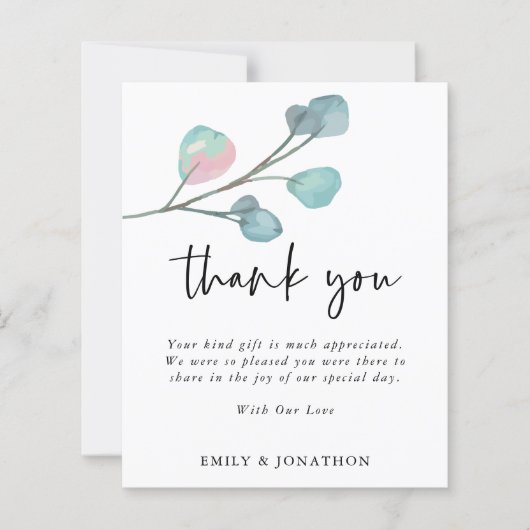 BUDGET Citaat Eucalyptus Weddenschap 3 Foto Bedank (Voorkant)