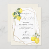 Budget Citroen Citrus Zomer Baby shower Invitation (Voorkant / Achterkant)