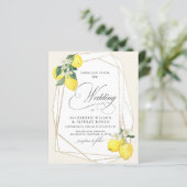 Budget Citroen Citrus Zomer Bruiloft Uitnodiging (Staand voorkant)