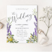 Budget Citroen & Lavendelblad Bruiloftsinvitaties