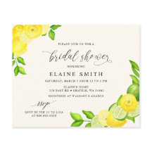 Budget Citroen Limoen Citrus Bridal Shower Invitat