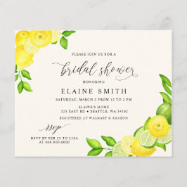 Budget Citroen Limoen Citrus Bridal Shower Invitat