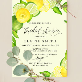 Budget Citroen Limoen Citrus Bridal Shower Invitat
