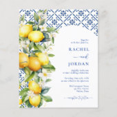 Budget Citroen Mediterrane Bruiloft Uitnodigingen (Voorkant)