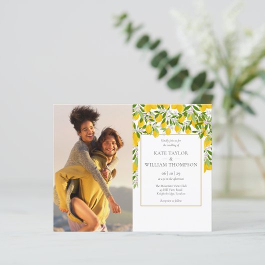 Budget Citroenen Bloeiende Groene Foto's Trouwfees (Staand voorkant)