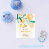 Budget Citrus Sinaasappel Little Cutie Baby shower Flyer (Enkel)