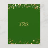 Budget Class Reunion Groen Gouden Sterren Uitnodig (Achterkant)