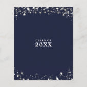 Budget Class Reunion Navy Blue Stars Uitnodiging (Achterkant)