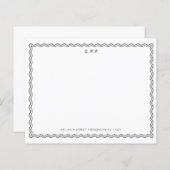 Budget Classic 3 Monogram Wave Border Note Card (Voorkant / Achterkant)