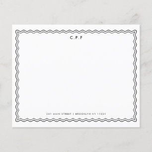Budget Classic 3 Monogram Wave Border Note Card