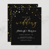 Budget Classic Black & Gold Star Confetti Wedding (Voorkant / Achterkant)