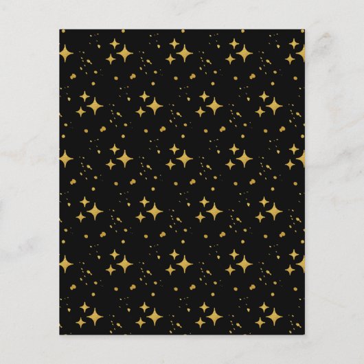 Budget Classic Black & Gold Star Confetti Wedding (Achterkant)