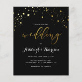 Budget Classic Black & Gold Star Confetti Wedding (Voorkant)