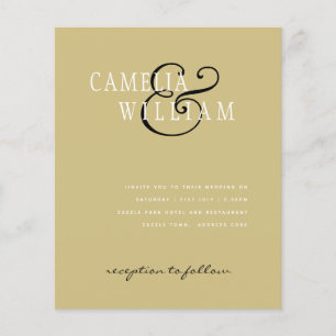 BUDGET Classic Black Gold White Weduwen Invite Fly Flyer