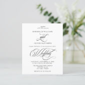 Budget Classic Black & White Wedding Invitation (Staand voorkant)