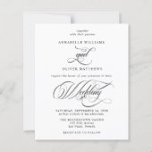 Budget Classic Black & White Wedding Invitation (Voorkant)