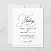 Budget Classic Black & White Wedding Invitation (Voorkant)