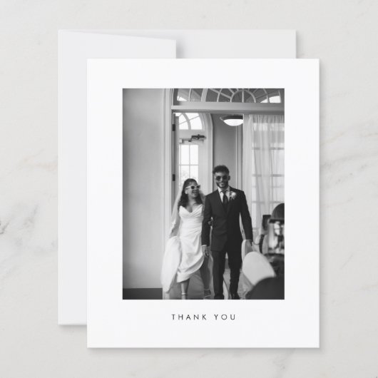 Budget Classic Black & White Wedding Thank you (Voorkant)