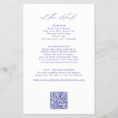 Budget classic blue all in one wedding invitation flyer (Achterkant)