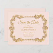 BUDGET Classic Blush Roze Goud Lijst Quinceanera (Voorkant / Achterkant)